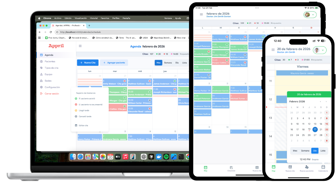 Appril: calendario, agenda y confirmaciones automáticas